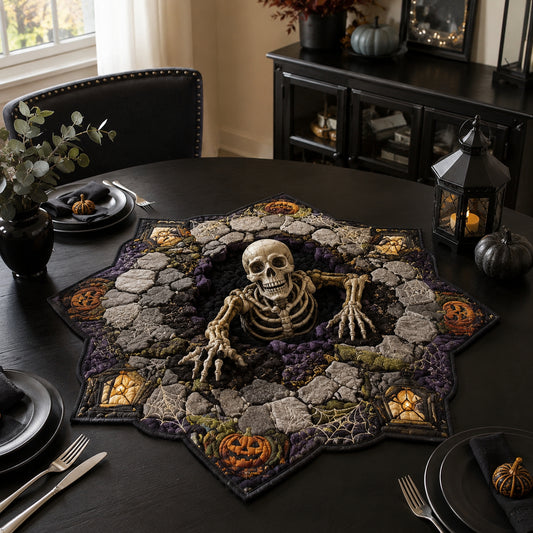 Skeleton Grave Breakout Custom Shape Quilted Table Topper SN0DV379