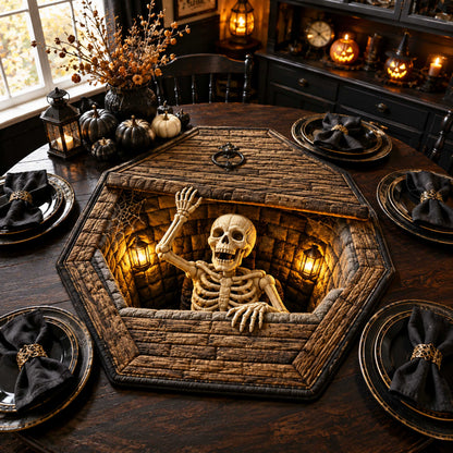 Skeleton Hollow Custom Shape Quilted Table Topper SN0TD290