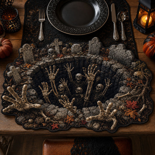 Skeleton Reach Custom Shape Quilted Placemat SN0PT349