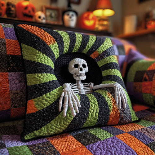 Skeleton Snare Quilted Pillow Case NCU0DV7384