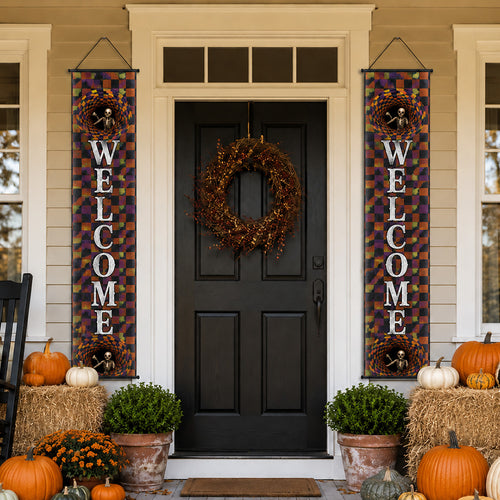 Skeleton Spiral Welcome Welcome Door Banner SN0PT272