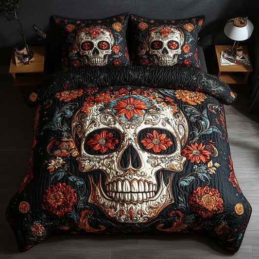 Skull Bloom Duvet Cover Set NCU0NVH519