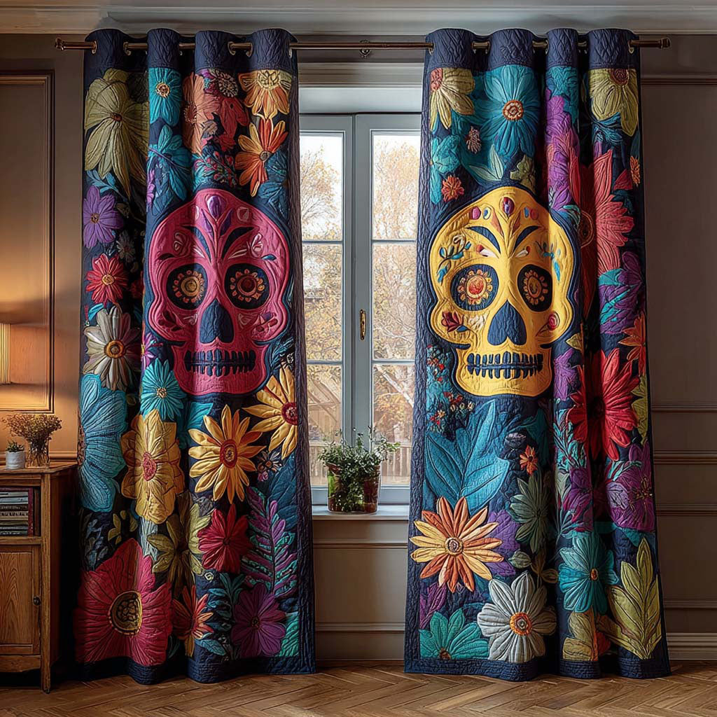 Skull Garde Quilted Curtains NCU0QQ236