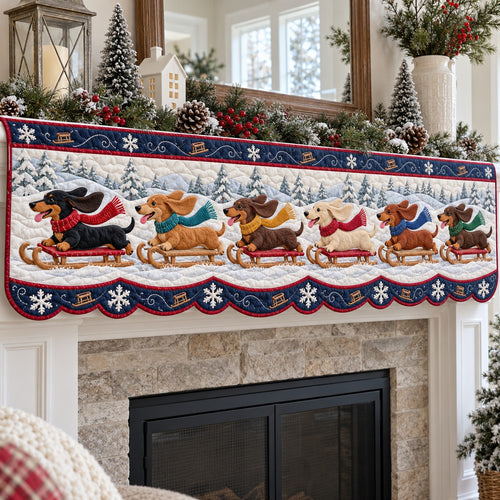 Sledding Scarf Doxies Quilted Mantel Scarf SN0TV935