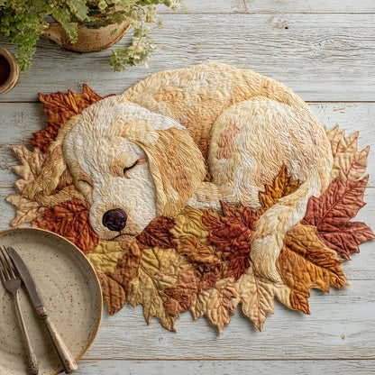 Sleeping Golden Custom Shape Quilted Placemat NCU0LV108