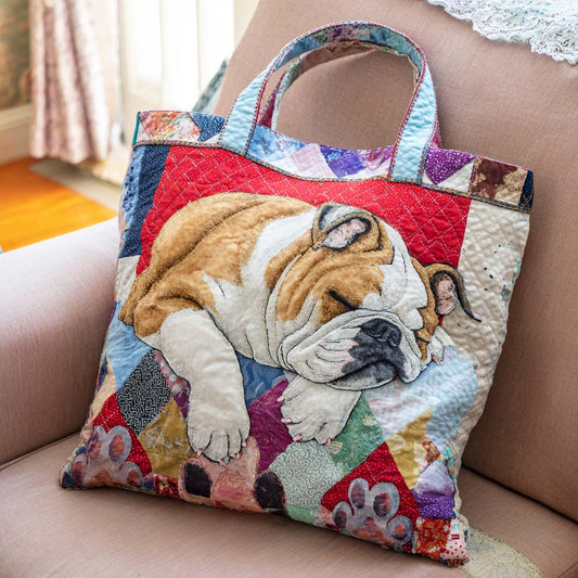 Sleepy Bulldog Comfort Quilted Tote Bag NCU0PTT1831
