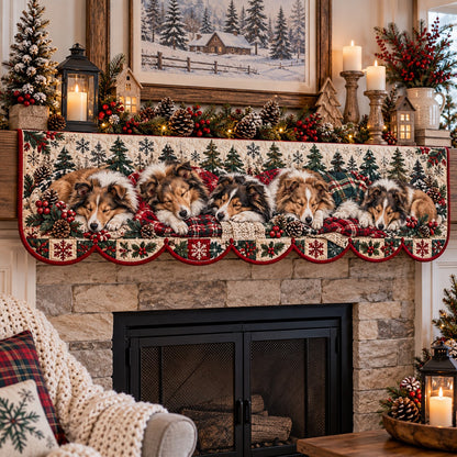 Sleepy Sheltie Pile Quilted Mantel Scarf SN0PT1427