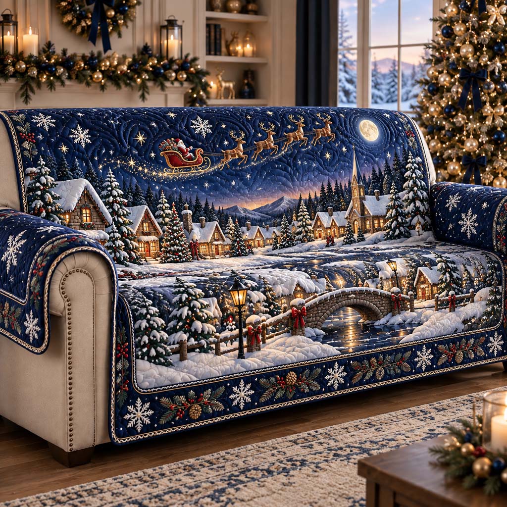 Sleigh Village Quilted Sofa Cover SN0HH0484