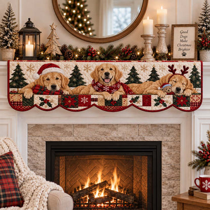 Slumber Golden Retriever Quilted Mantel Scarf SN0HH0399