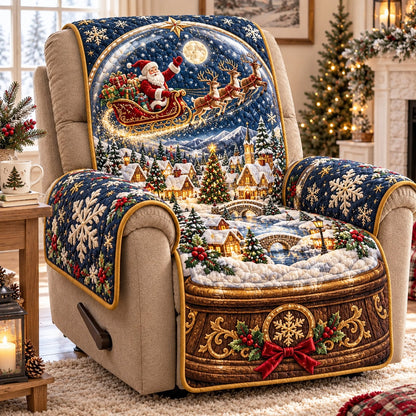 Snow Globe Sleigh Night Quilted Sofa Cover SN0TD1274