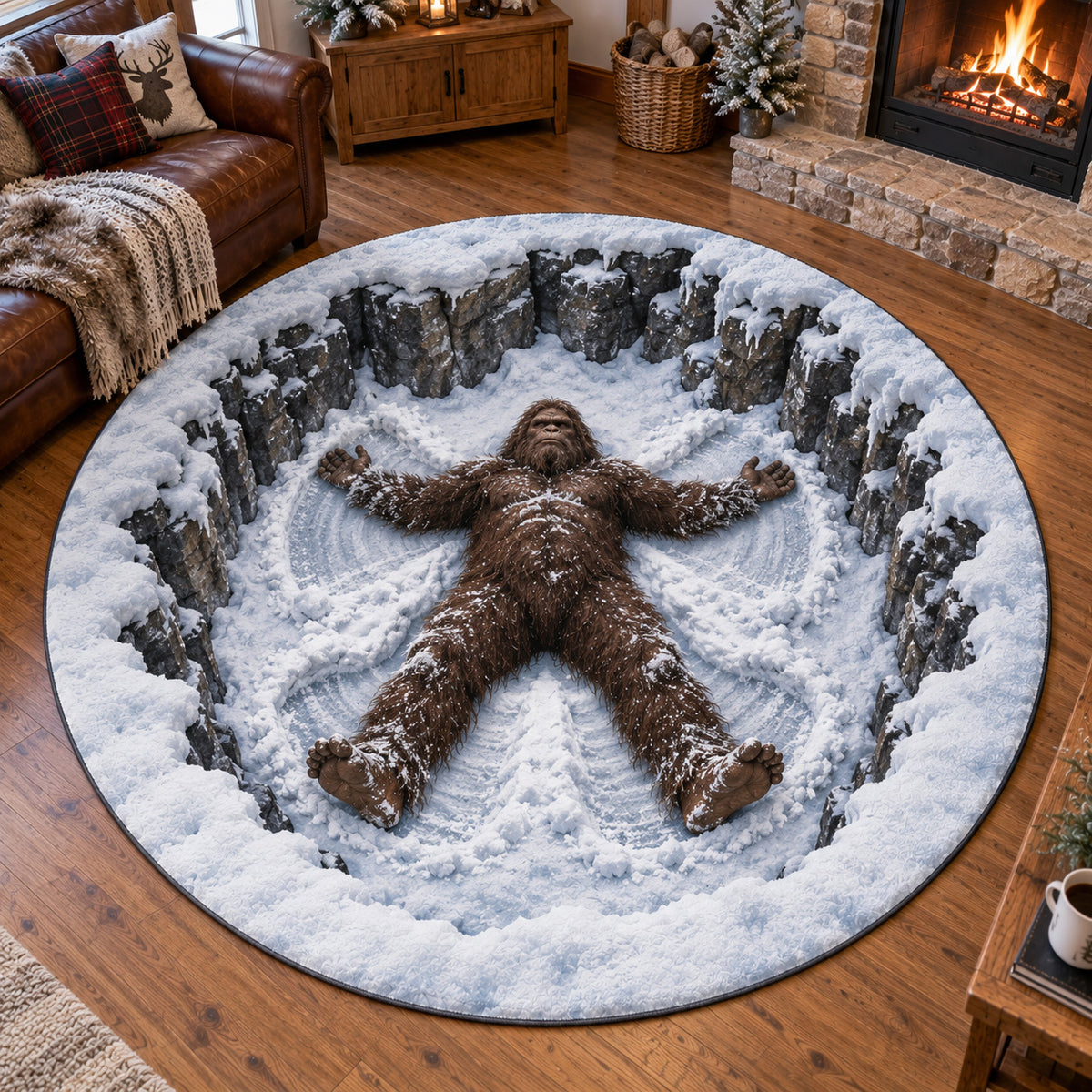 Snowbound Bigfoot Round Carpet SN0TV619