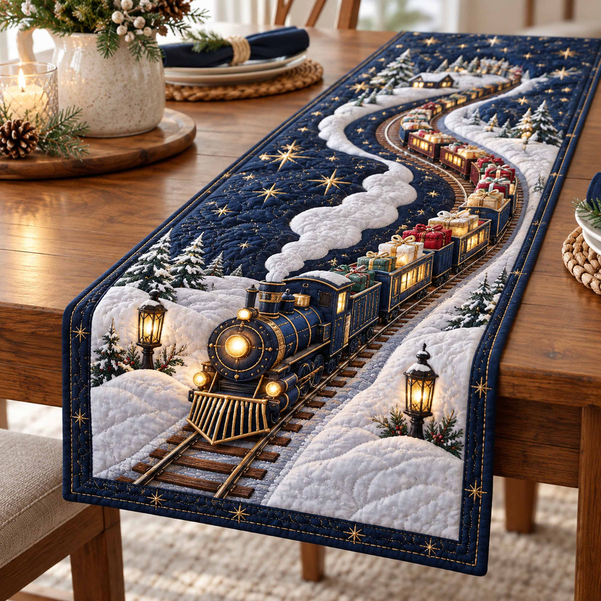 Snowbound Express Quilted Table Runner SN0TD1062