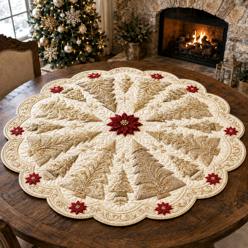 Snowflake Bloom Custom Shape Quilted Table Topper SN0TV116