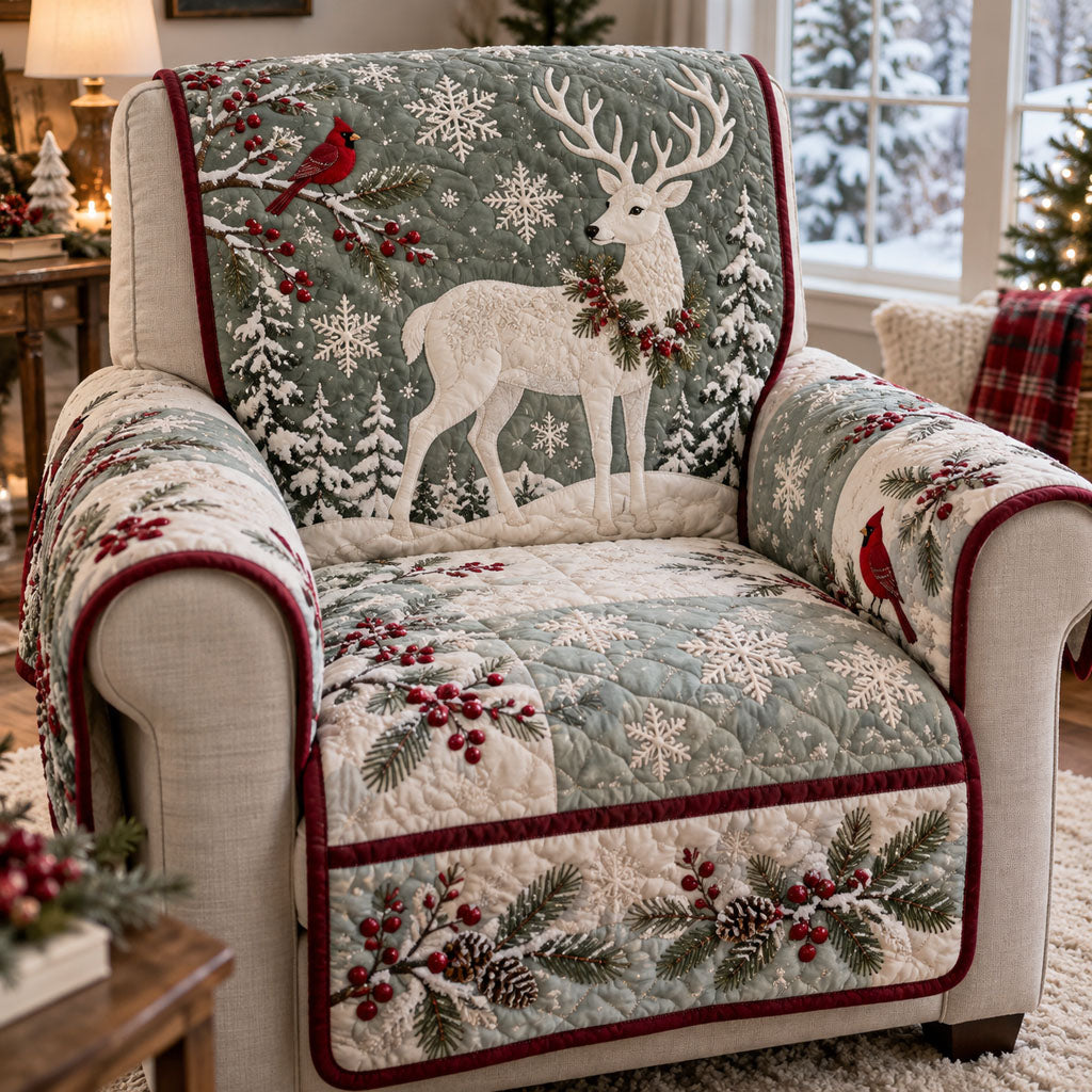 Snowflake Reindeer Haven Quilted Sofa Cover SN0PT1390