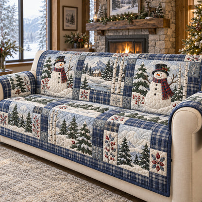 Snowman Alpine Dreams Quilted Sofa Cover SN0TV404