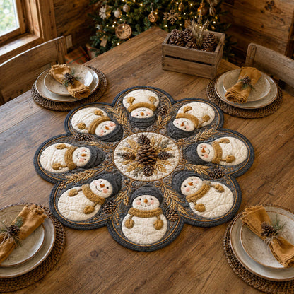 Snowman Cheer Custom Shape Quilted Table Topper SN0TD193