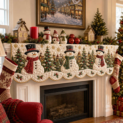 Snowman Cheer Quilted Mantel Scarf SN0TD206