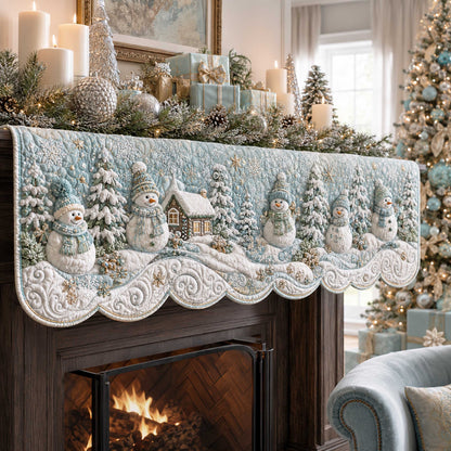 Snowman Cheer Quilted Mantel Scarf SN0TD261