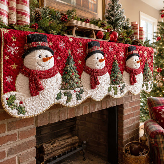 Snowman Christmas Quilted Mantel Scarf SN0TD208