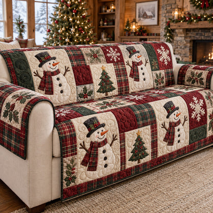 Snowman Christmas Tales Quilted Sofa Cover SN0TV402