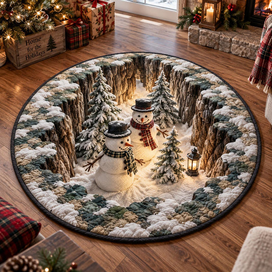 Snowman Forest Portal Quilted Round Mat SN0DV731