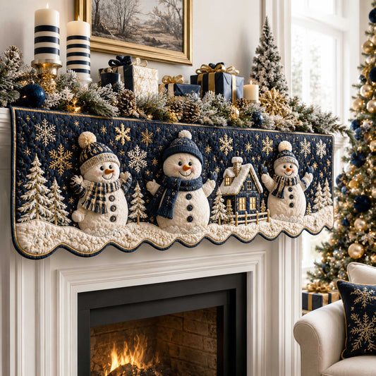 Snowman Friends Quilted Mantel Scarf SN0TD263