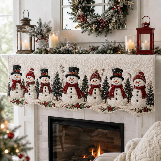 Snowman Gathering Mantel Scarf SN0DV290