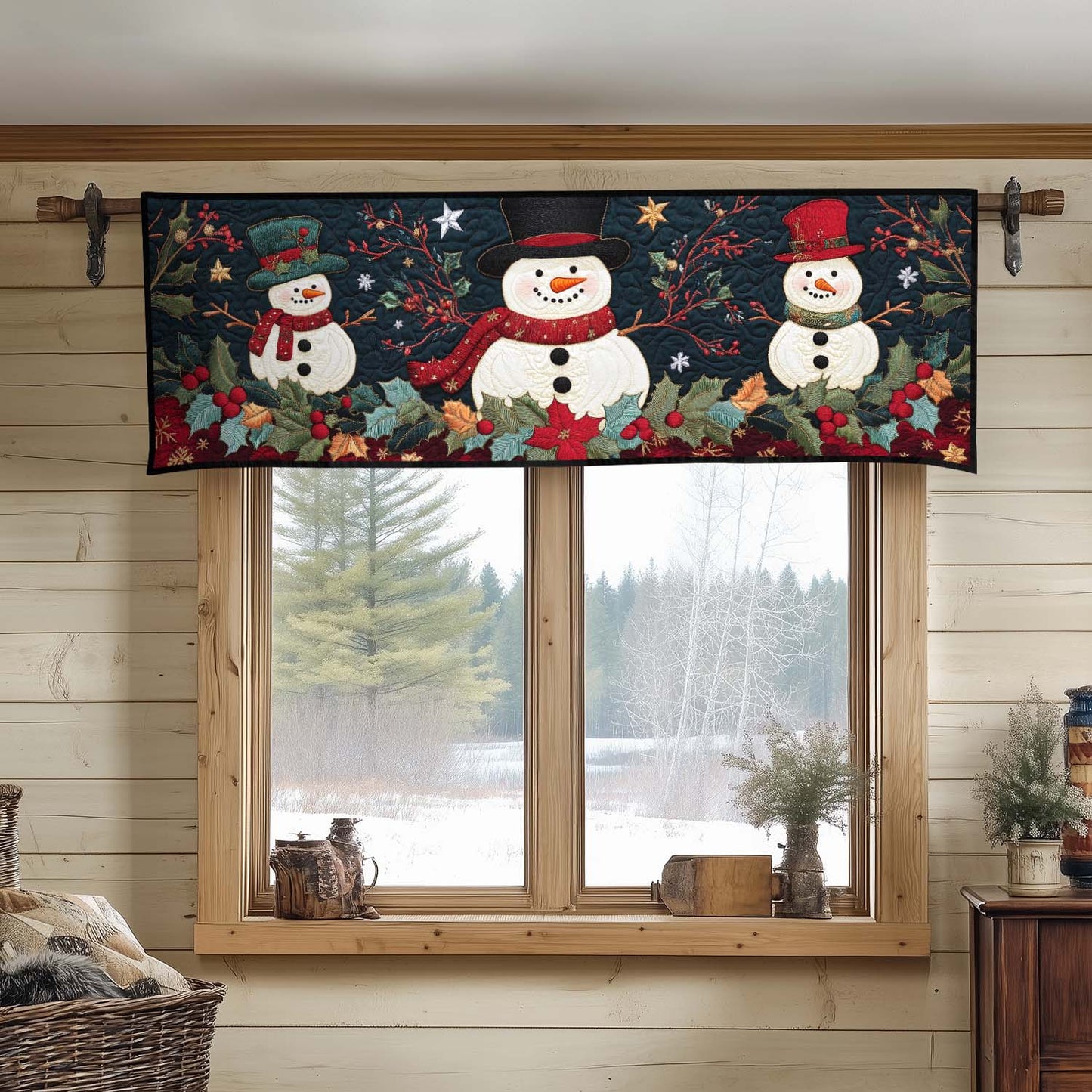 Snowman Glow Quilted Valance NCU0DDK1093
