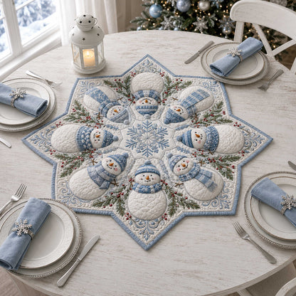 Snowman Magic Custom Shape Quilted Table Topper SN0TD192