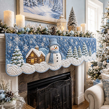 Snowman Magic Quilted Mantel Scarf SN0TD260