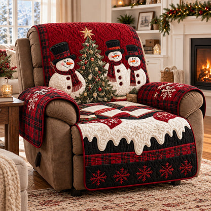 Snowman Pudding Christmas Quilted Sofa Cover SN0PT1440
