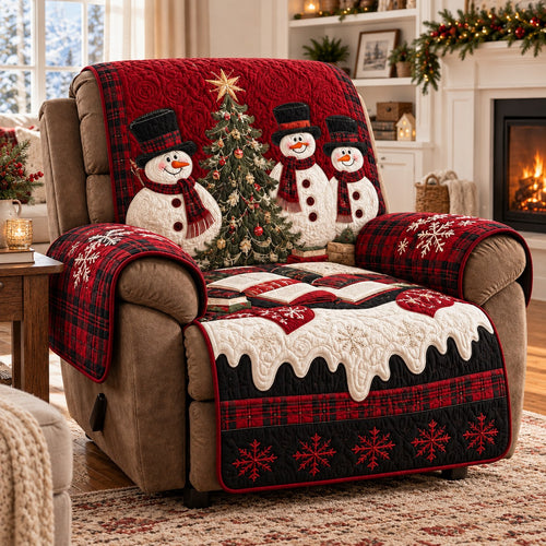 Snowman Pudding Christmas Quilted Sofa Cover SN0PT1440