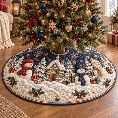 Snowman Spirit Christmas Quilted Tree Skirt SN0TD268