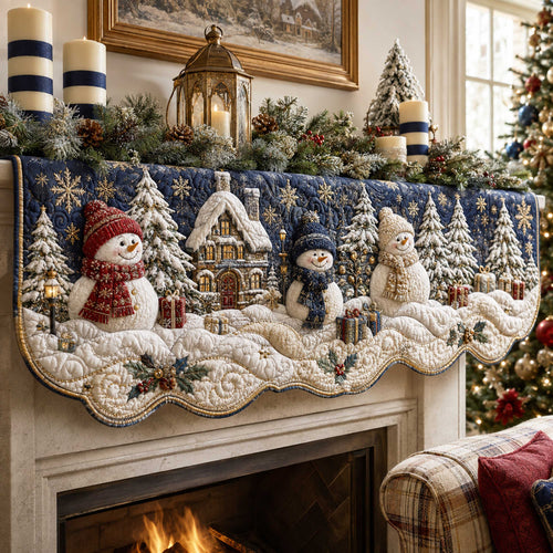 Snowman Spirit Quilted Mantel Scarf SN0TD268