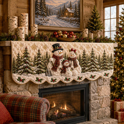 Snowman Village Quilted Mantel Scarf SN0TD209