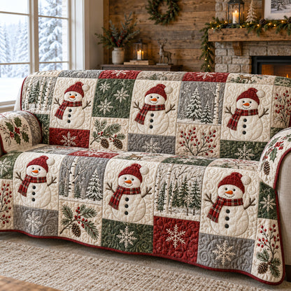 Snowman Winter Cheer Quilted Sofa Cover SN0TV405