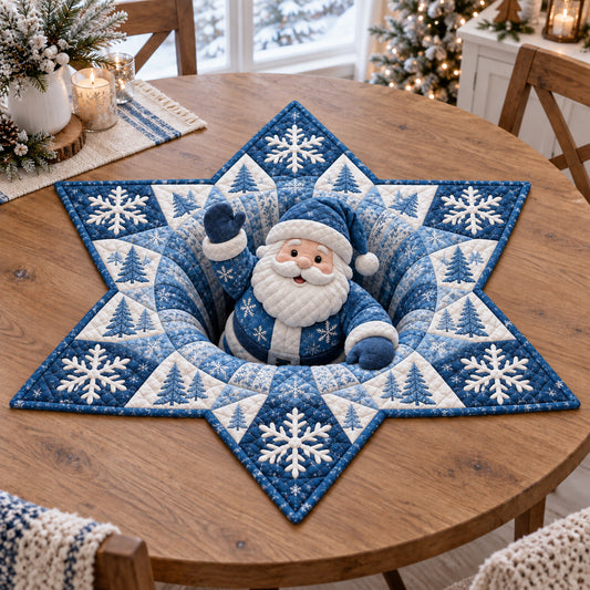 Snowman Winter Star Custom Shape Quilted Table Topper SN0TV501