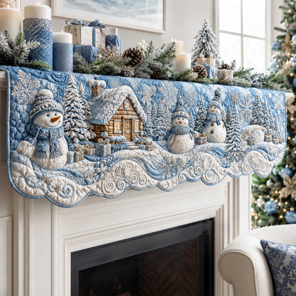 Snowman Wishes Quilted Mantel Scarf SN0TD264