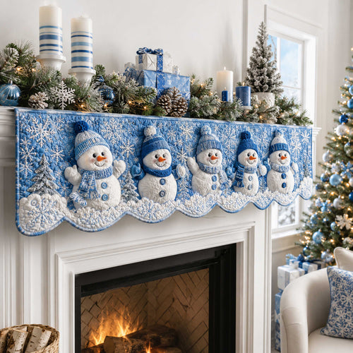 Snowman Wonderland Quilted Mantel Scarf SN0TD262