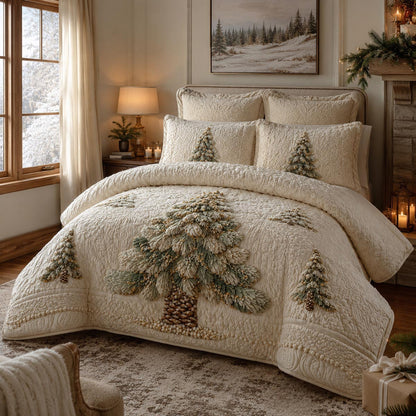 Snowy Evergreen 3-Piece Quilted Bedding Set SN0DV158