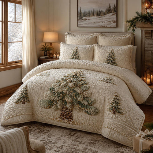 Snowy Evergreen 3-Piece Quilted Bedding Set SN0DV158