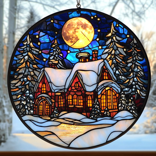 Snowy Forest Glow - Window Hanging Suncatcher NCU0PD132