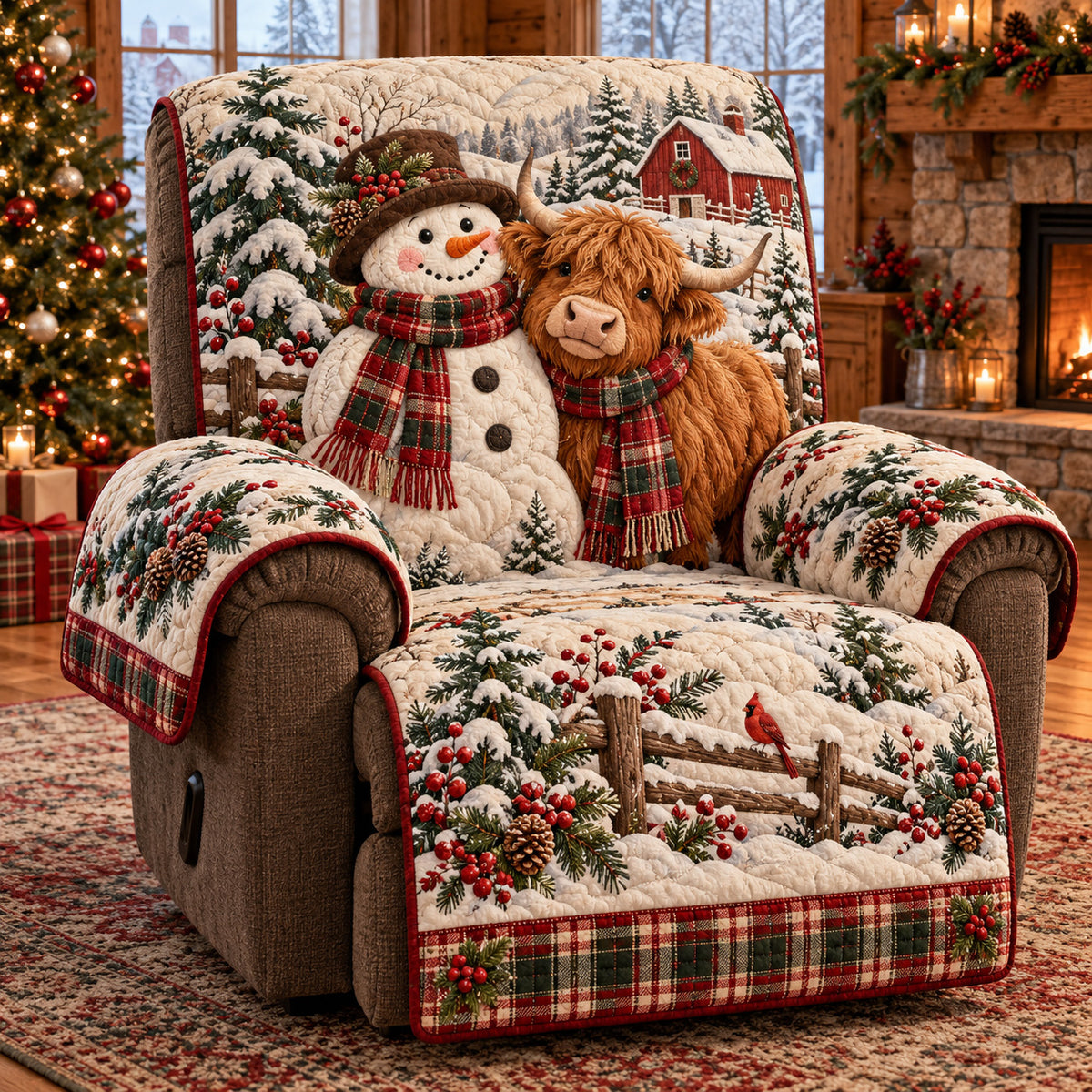 Snowy Highland Quilted Sofa Cover SN0TV910