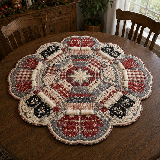 Snowy Holiday Magic Custom Shape Quilted Table Topper SN0PT918