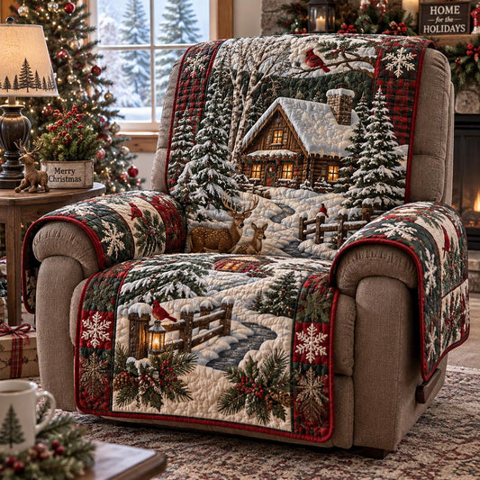 Snowy Lantern Cabin Quilted Sofa Cover SN0DV943