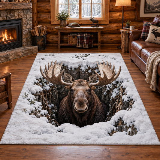 Snowy Moose Area Rug SN0TV695