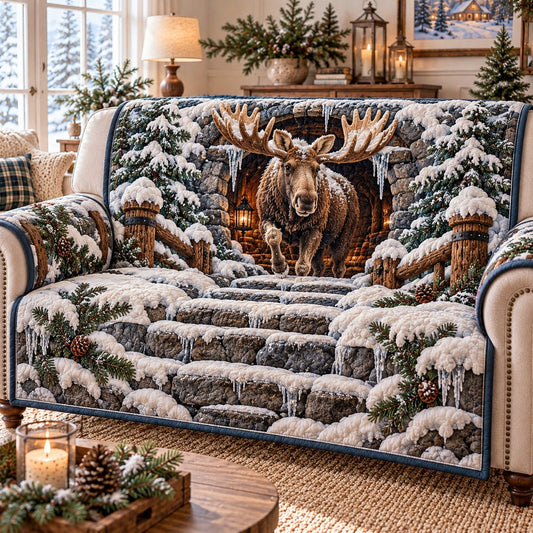 Snowy Moose Sofa Quilted Sofa Cover SN0TD1294