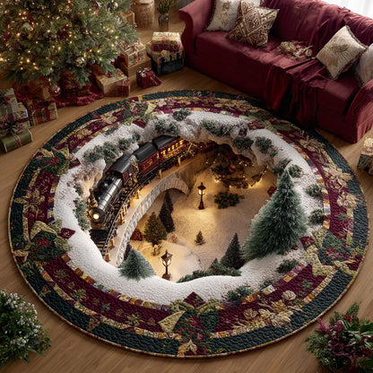 Snowy Night Railway Quilted Round Mat SN0DV759