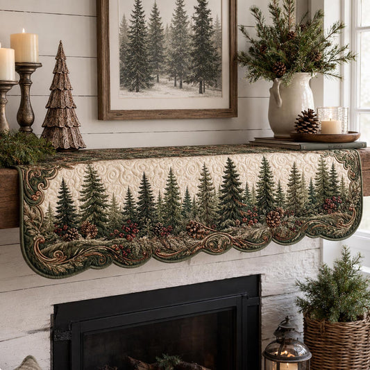 Snowy Pines Quilted Mantel Scarf SN0DV519