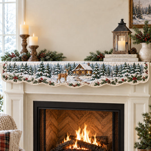 Snowy Pines Quilted Mantel Scarf SN0TV280